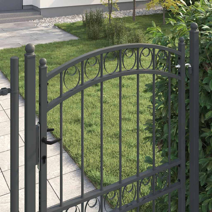 Poartă de gard EMMEN 200 x 100 cm Oțel vopsit în pulbere Gri WALTI