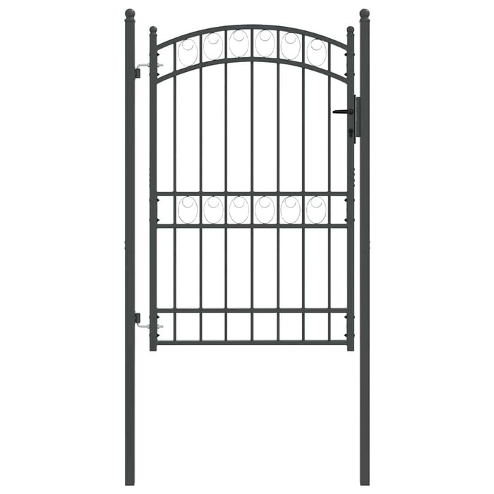 Poartă de gard EMMEN 200 x 100 cm Oțel vopsit în pulbere Gri WALTI