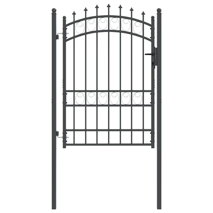 Poartă de gard cu țepi Gri 170 x 100 cm Oțel vopsit în pulbere - WALTI WALTI