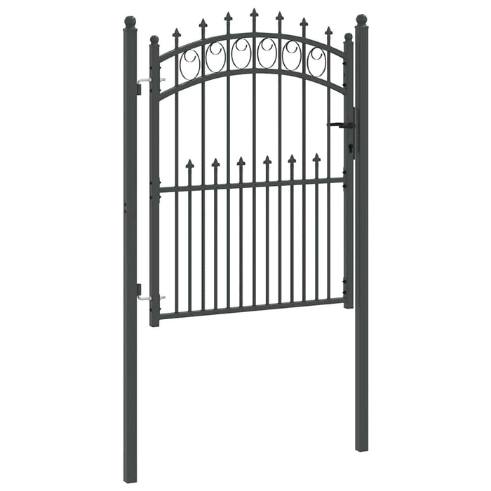 Poartă de gard cu țepi Gri 150 x 100 cm Oțel vopsit în pulbere - WALTI WALTI
