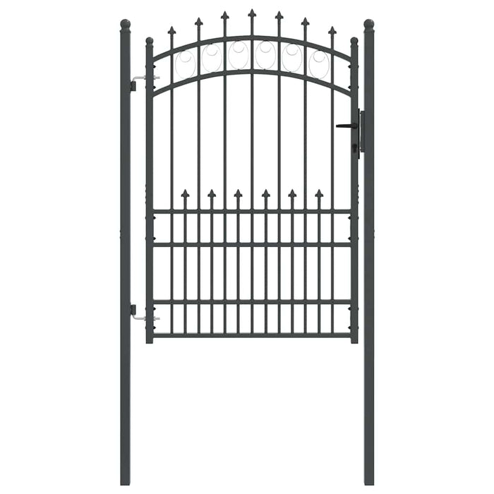 Poartă de gard cu țepi Gri 170 x 100 cm Oțel vopsit în pulbere - WALTI WALTI
