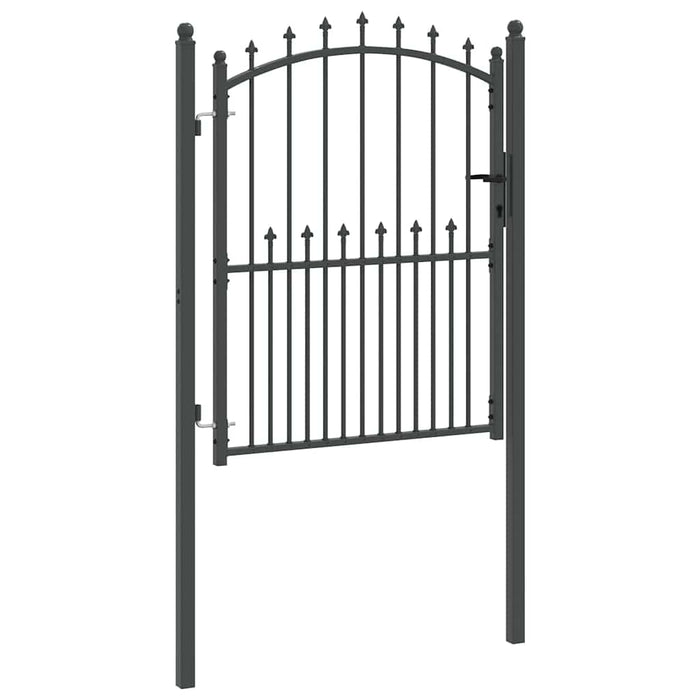 Poartă de gard cu țepi Gri 150 x 100 cm Oțel vopsit în pulbere - WALTI WALTI