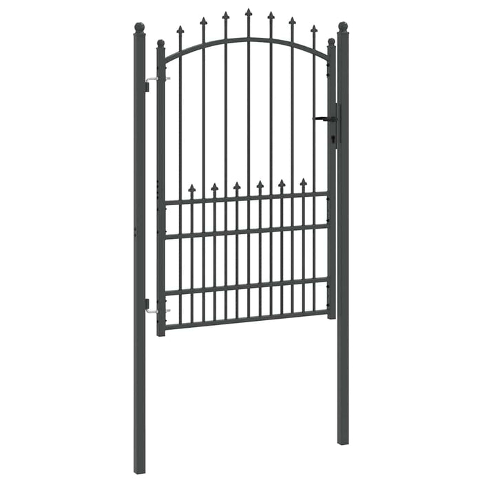 Poartă de gard cu țepi Gri 170 x 100 cm Oțel vopsit în pulbere - WALTI WALTI