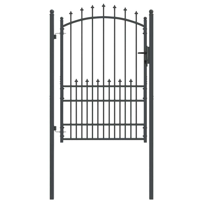 Poartă de gard cu țepi Gri 170 x 100 cm Oțel vopsit în pulbere - WALTI WALTI