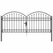Poartă de gard cu blocare Gri 301 x 224.5 cm Oțel - WALTI WALTI