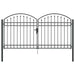 Poartă de gard cu blocare Gri 301 x 224.5 cm Oțel - WALTI WALTI