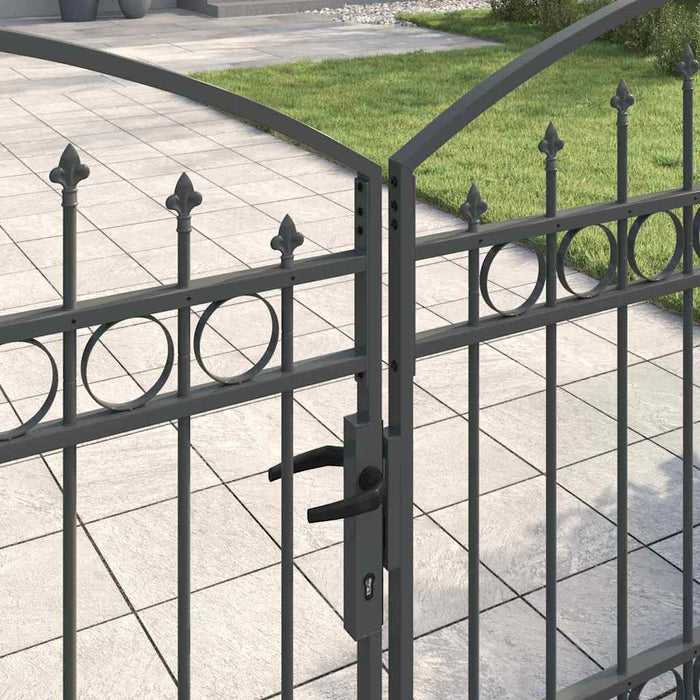 Poartă de gard ASSEN 401 x 175,5 cm Oțel Gri Blocat WALTI
