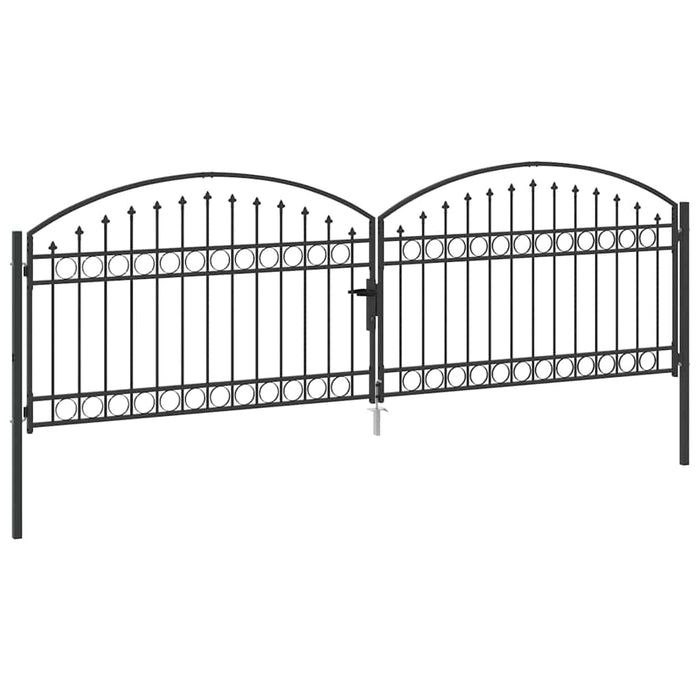 Poartă de gard ASSEN 401 x 175,5 cm Oțel Gri Blocat WALTI