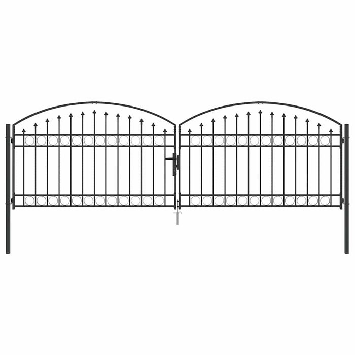 Poartă de gard ASSEN 401 x 175,5 cm Oțel Gri Blocat WALTI