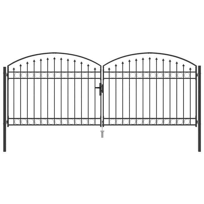 Poartă de gard ASSEN 401 x 200 cm Oțel Gri Blocat WALTI
