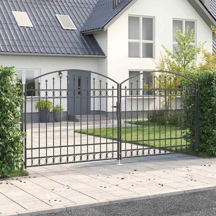 Poartă de gard ASSEN 401 x 224,5 cm Oțel Gri Blocat WALTI