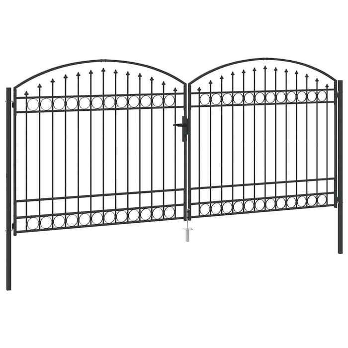 Poartă de gard ASSEN 401 x 224,5 cm Oțel Gri Blocat WALTI