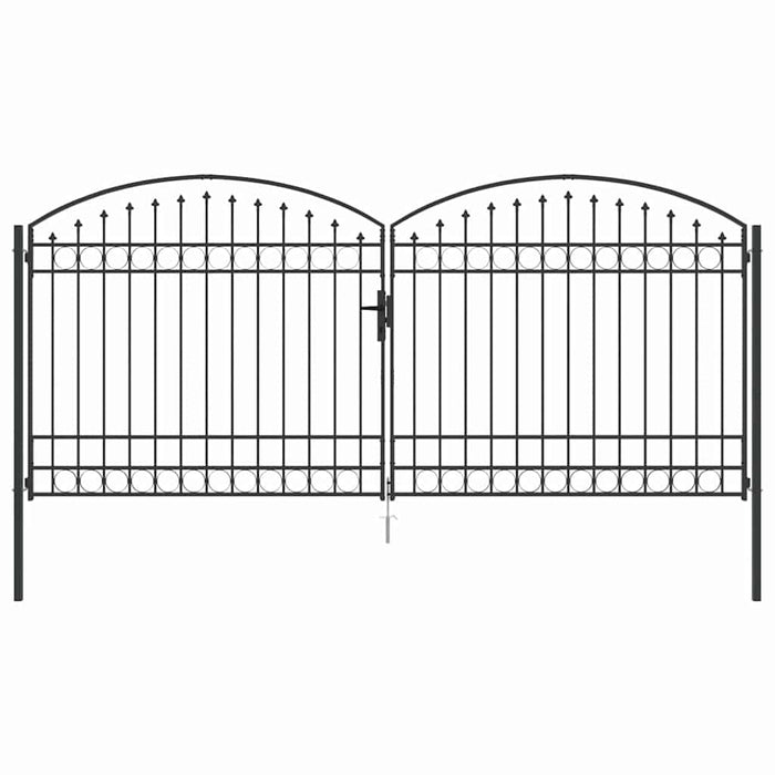 Poartă de gard ASSEN 401 x 224,5 cm Oțel Gri Blocat WALTI