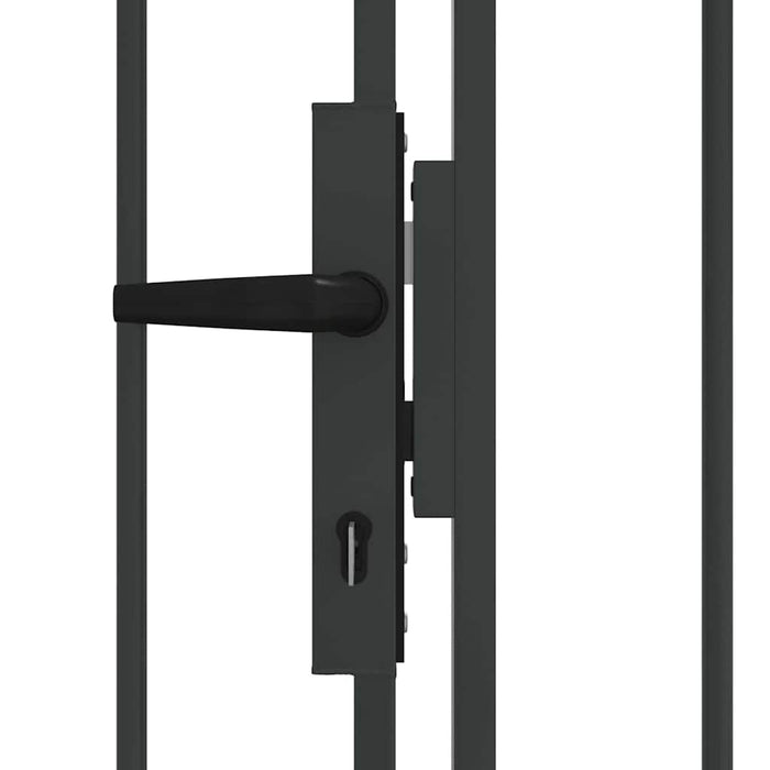 Poartă de gard ASSEN 401 x 250 cm Oțel Gri Blocat WALTI
