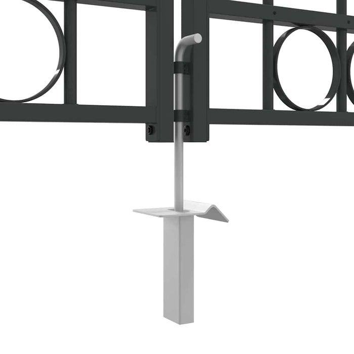 Poartă de gard ASSEN 401 x 250 cm Oțel Gri Blocat WALTI