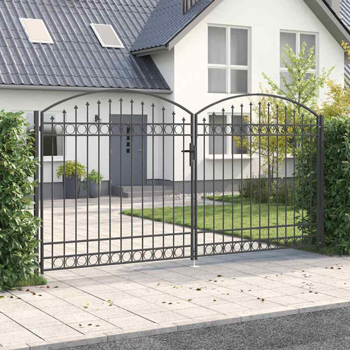Poartă de gard ASSEN 401 x 250 cm Oțel Gri Blocat - WALTI WALTI