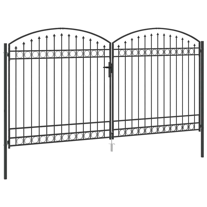 Poartă de gard ASSEN 401 x 250 cm Oțel Gri Blocat WALTI
