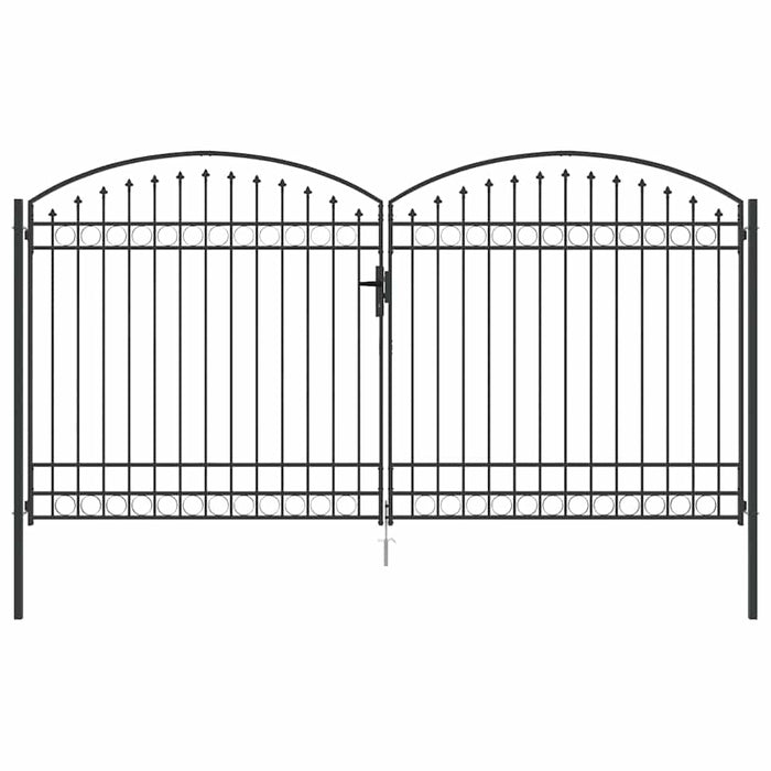 Poartă de gard ASSEN 401 x 250 cm Oțel Gri Blocat WALTI