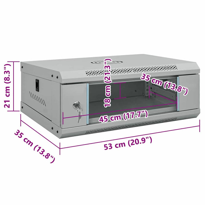 Dulap de rețea cu depozitare Gri 53 x 35 x 21 cm Oțel - WALTI WALTI