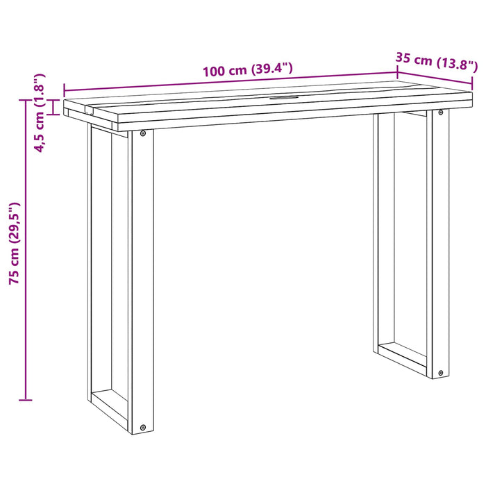 Masă de consolă Maro 100 x 35 x 75 cm Lemn solid de tec - WALTI WALTI