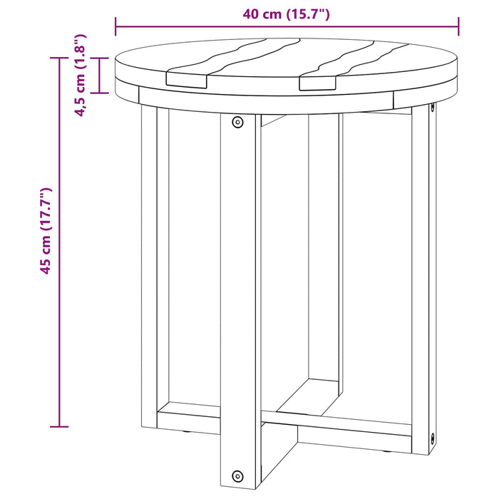 Masă de cafea Maro 40 x 40 x 45 cm Lemn solid de tec - WALTI WALTI