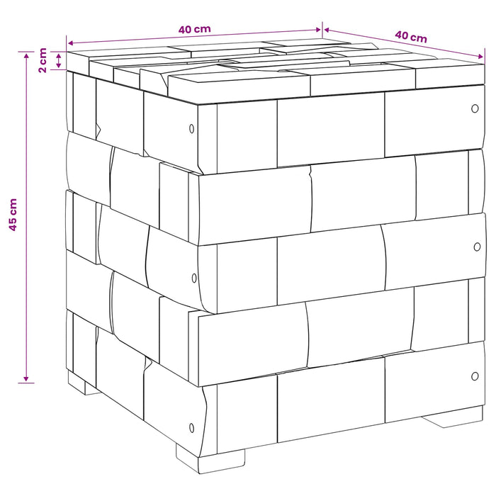 Scaun cu Depozitare Maro 40,5 x 39,5 x 45 cm Lemn solid de tec - WALTI WALTI