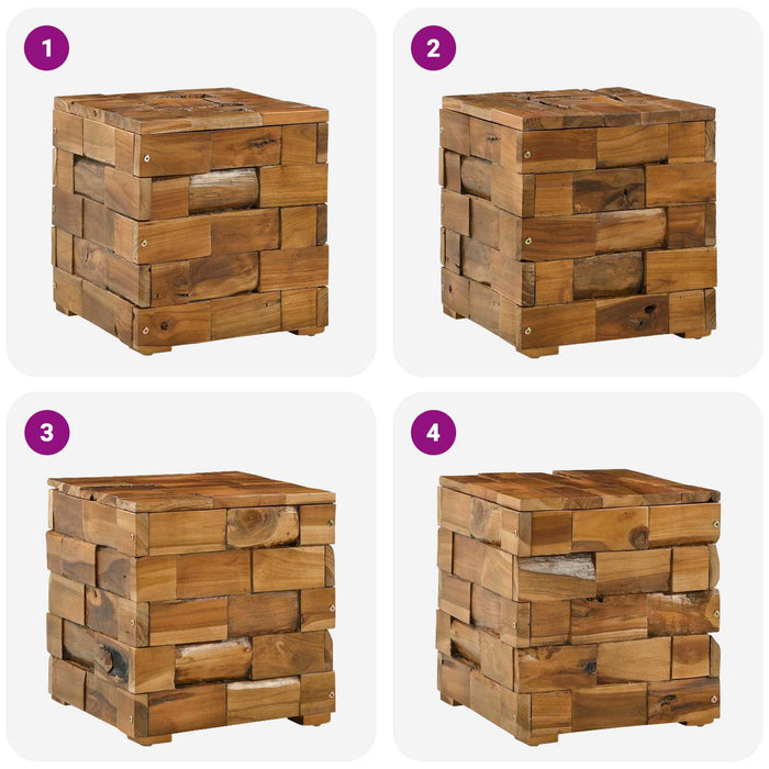 Scaun cu Depozitare Maro 40,5 x 39,5 x 45 cm Lemn solid de tec - WALTI WALTI