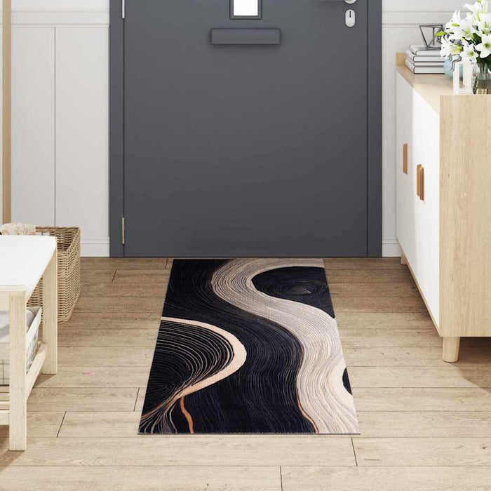 Covor de bucătărie Negru 180 x 60 cm Catifea WALTI