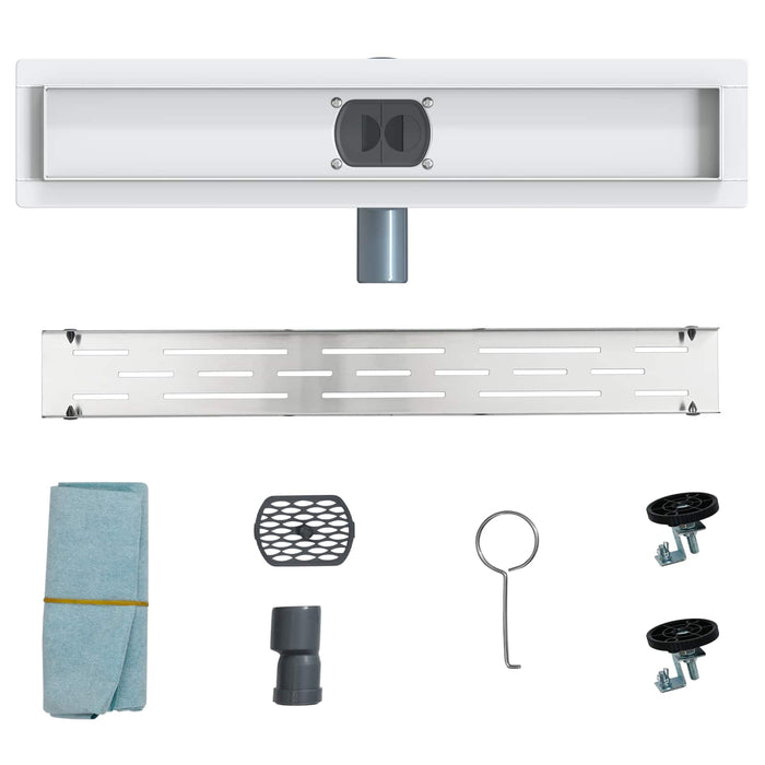 Scurgere pentru duș cu capac din sticlă și sifon de 360° 50 cm - WALTI WALTI