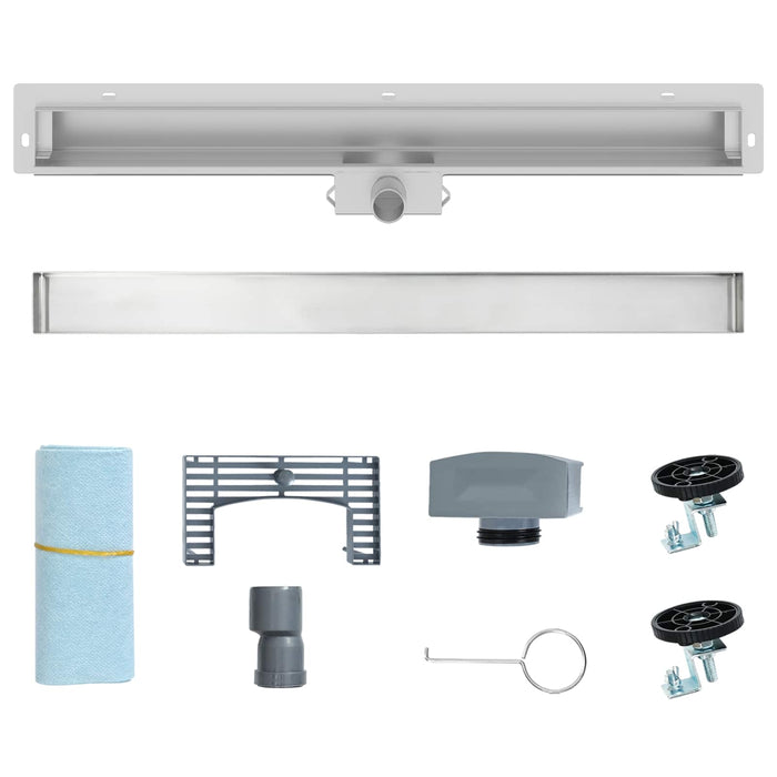 Drenaj pentru Duș Montat pe Perete Argintiu 80 cm - WALTI WALTI