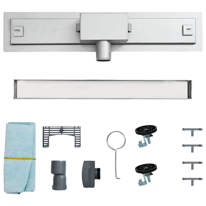 2 în 1 Drenaj pentru duș Argintiu 80 cm Oțel inoxidabil 304 - WALTI WALTI