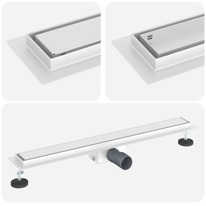 2 în 1 Drenaj pentru duș Argintiu 80 cm Oțel inoxidabil 304 - WALTI WALTI