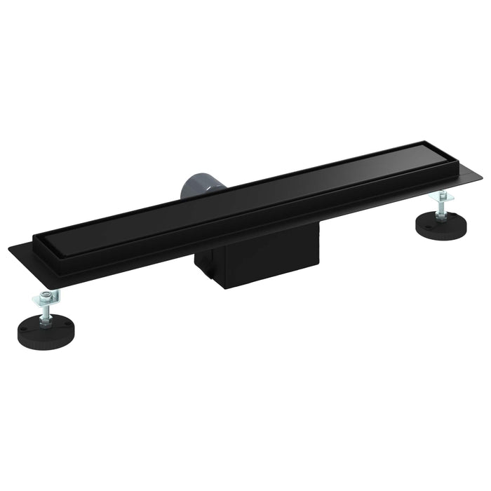 2 în 1 Drenaj pentru duș Negru 60 cm Oțel inoxidabil 304 - WALTI WALTI