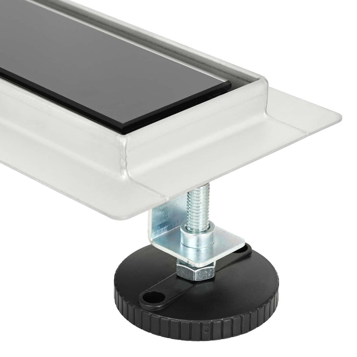 Drenaj pentru duș cu capac din sticlă Negru 70 cm - WALTI WALTI