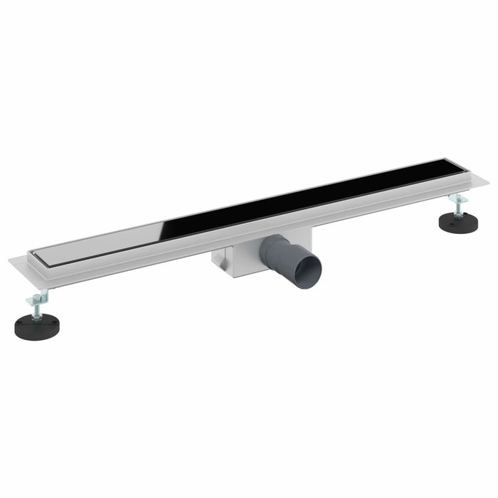 Drenaj pentru duș cu capac din sticlă Negru 70 cm - WALTI WALTI