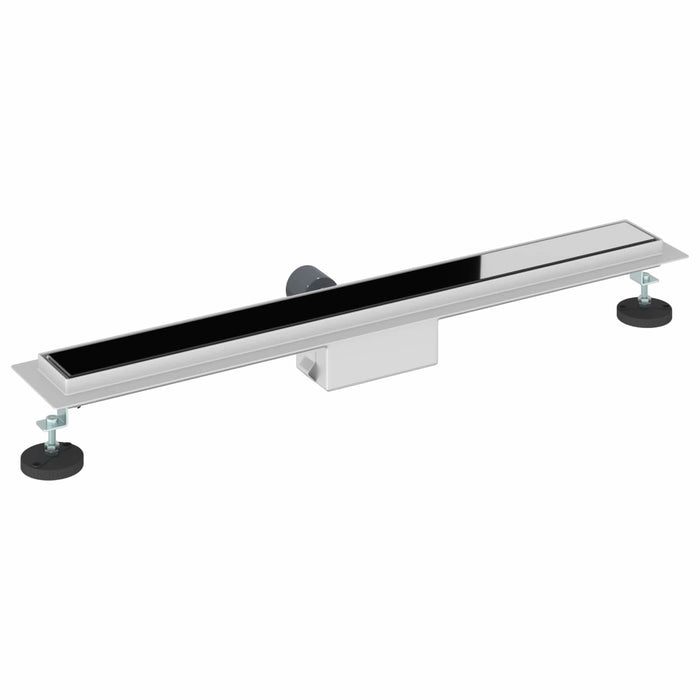 Drenaj pentru duș cu capac din sticlă Negru 70 cm - WALTI WALTI