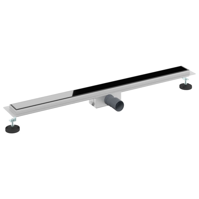 Drenaj pentru duș cu capac din sticlă Negru 100 cm - WALTI WALTI
