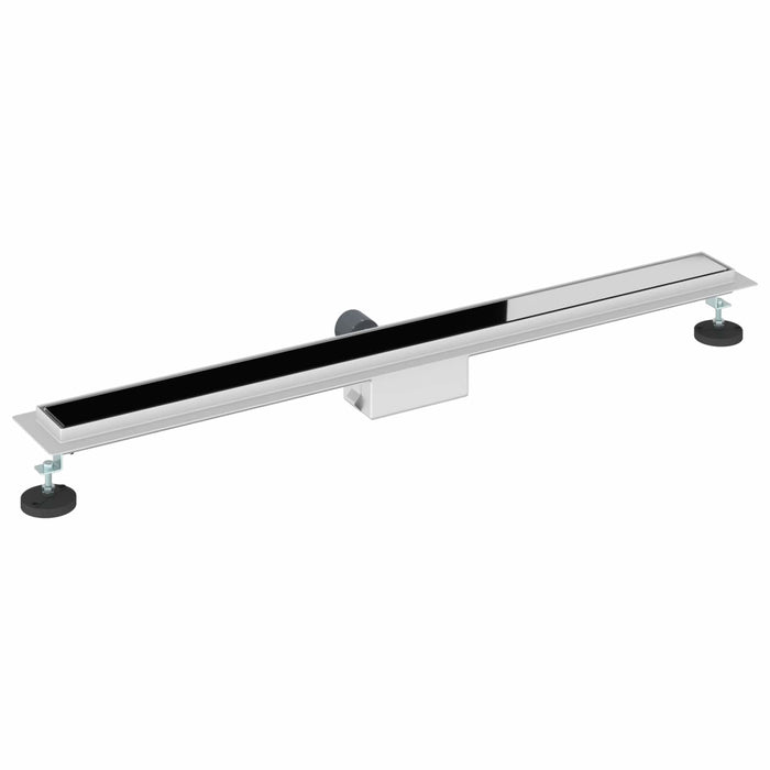 Drenaj pentru duș cu capac din sticlă Negru 100 cm - WALTI WALTI