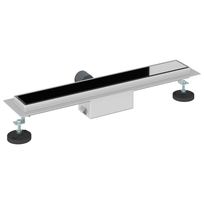 Drenaj pentru duș cu capac din sticlă Negru 50 cm - WALTI WALTI