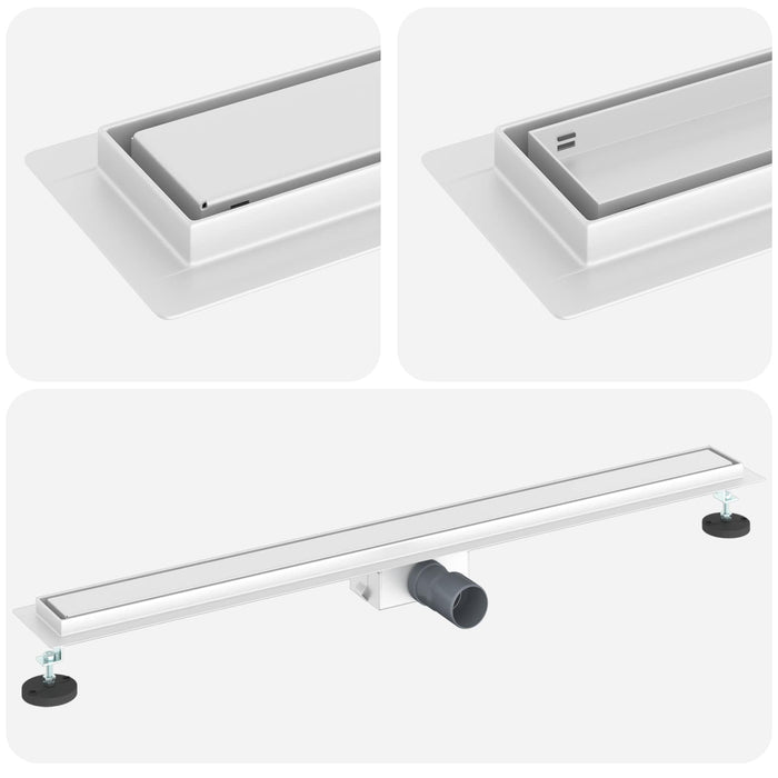 2 în 1 Drenaj pentru duș Argintiu 100 cm Oțel inoxidabil 304 - WALTI WALTI