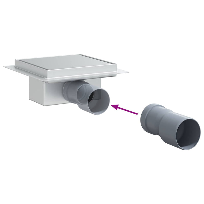 2 în 1 Drenaj pentru duș Argintiu 15 x 15 cm - WALTI WALTI