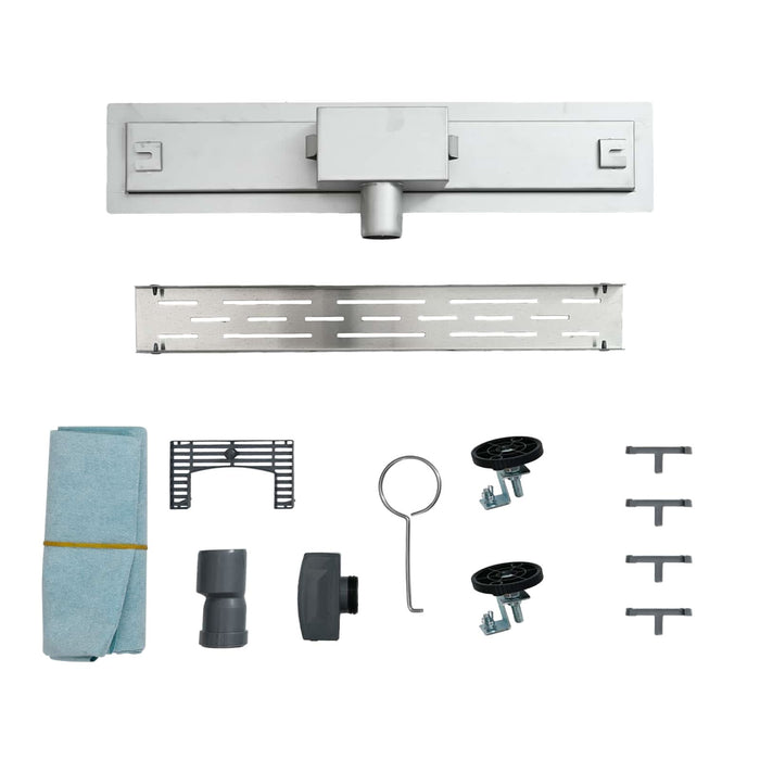 Drenaj pentru duș cu design pe linie Argintiu 50 cm - WALTI WALTI