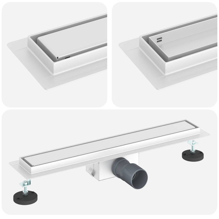 2 în 1 Drenaj pentru duș Argintiu 60 cm Oțel inoxidabil 304 - WALTI WALTI