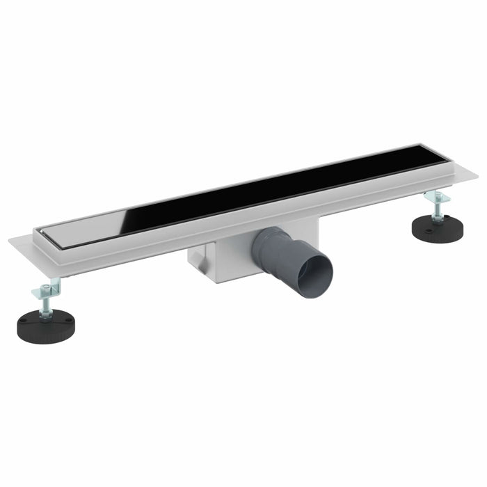 Drenaj pentru duș cu capac din sticlă Negru 60 cm - WALTI WALTI