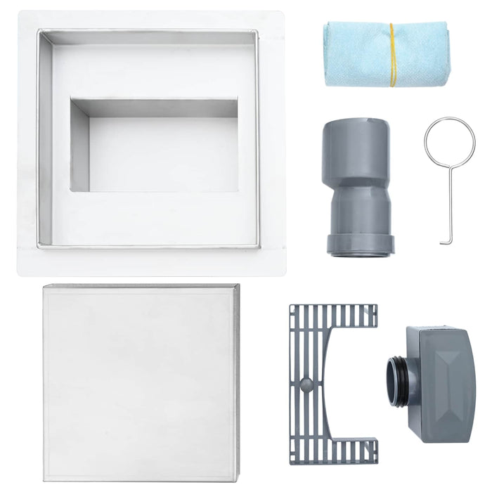 2 în 1 Drenaj pentru duș Argintiu 20 x 20 cm - WALTI WALTI