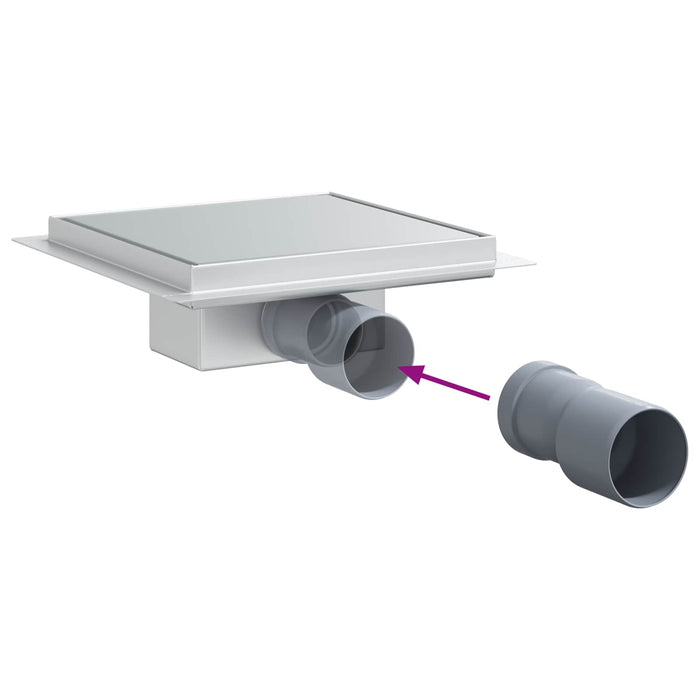 2 în 1 Drenaj pentru duș Argintiu 20 x 20 cm - WALTI WALTI