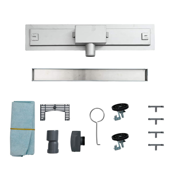 2 în 1 Drenaj pentru duș Argintiu 50 cm Oțel inoxidabil 304 - WALTI WALTI