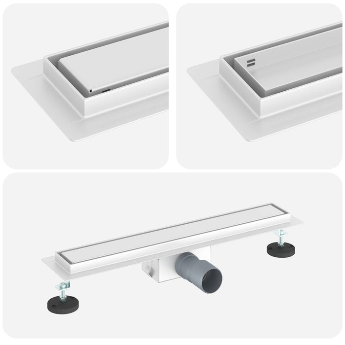 2 în 1 Drenaj pentru duș Argintiu 50 cm Oțel inoxidabil 304 - WALTI WALTI