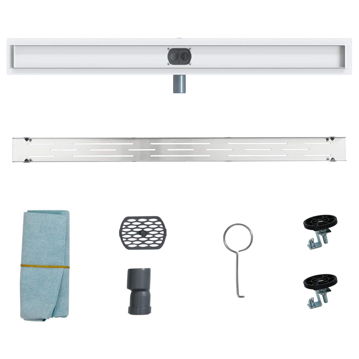Scurgere pentru duș cu capac din sticlă și sifon de 360° 100 cm - WALTI WALTI