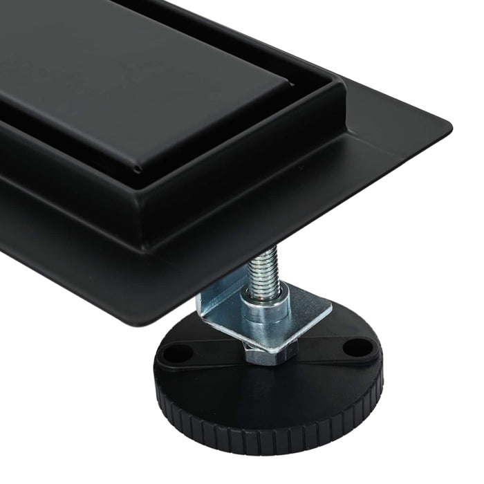 2 în 1 Drenaj pentru duș Negru 50 cm Oțel inoxidabil 304 - WALTI WALTI